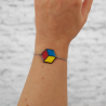 Bracelet hexagonal aux couleur de la pansexualité (rose, jaune, et bleu)