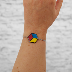 Customizable hexagonal adjustable bracelet (3 colors to choose from)