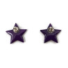 Dark purple stars ear chips with lilac doodles