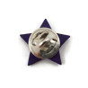 Purple star pin badge with lilac doodles