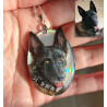 Eco-responsible iridescent necklace in the image of your pet, customizable from a photo