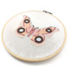 Pink butterfly embroidery with round mirrors