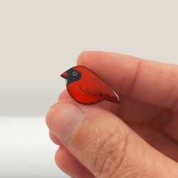 Pin's cardinal rouge