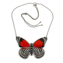 Collier papillon Diaethria clymena 88