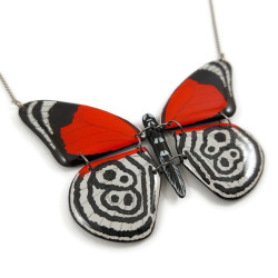 Diaethria clymena 88 butterfly necklace