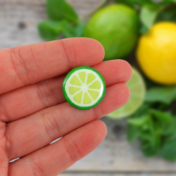 Green lemon slice Magnet