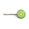 Green lemon slice hair pin