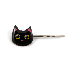 Black cat head hair pin