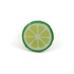 Green lemon slice adjustable ring