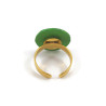 Green lemon slice adjustable ring