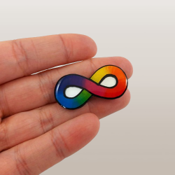 Neurodiversity rainbow infinity Pin Badge