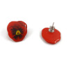 Red pansies ear studs