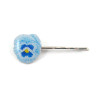 Pastel blue pansy hair pin