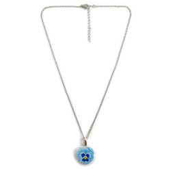 Light blue pansy necklace