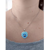 Light blue pansy necklace