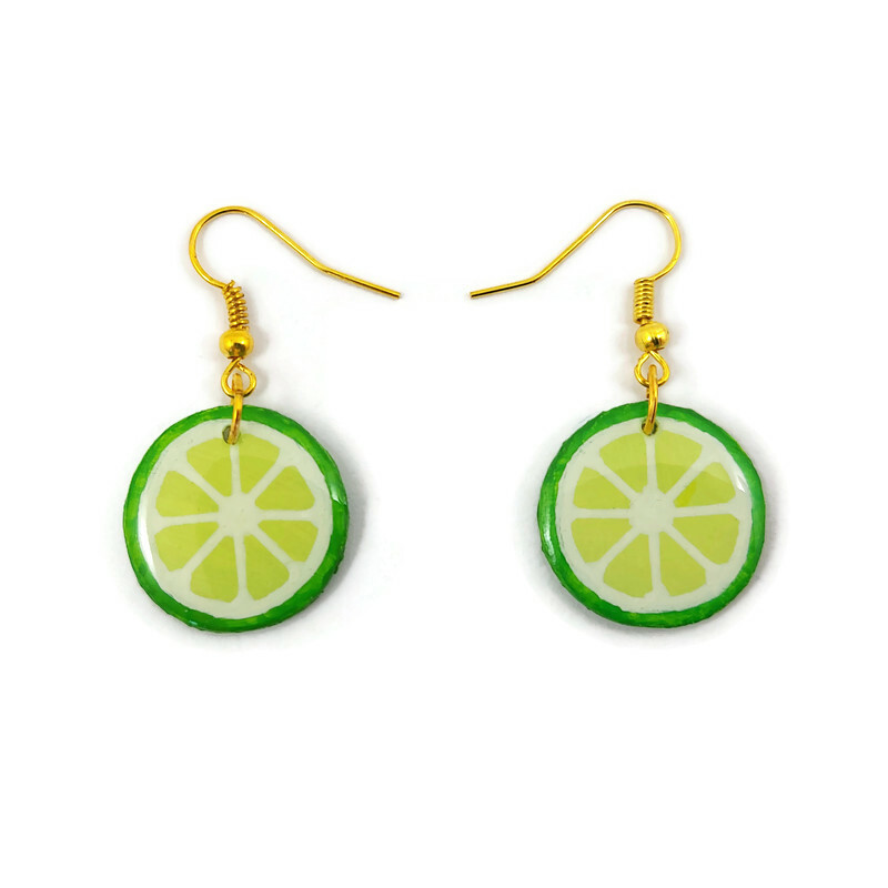 Boucles d'oreilles rondelles de citron vert