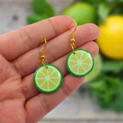 Boucles d'oreilles rondelles de citron vert