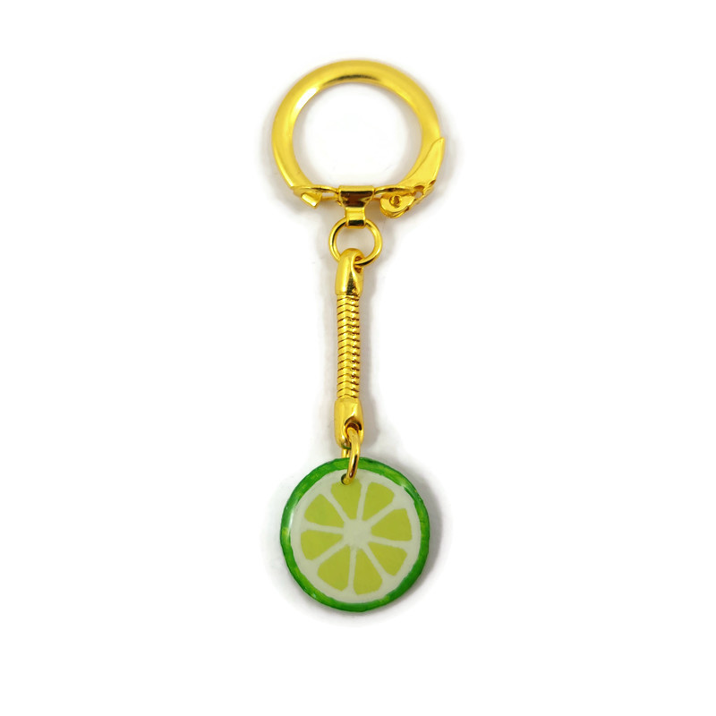 Porte clé ou charm rondelle de citron vert