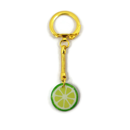 Green lemon slice bag charm