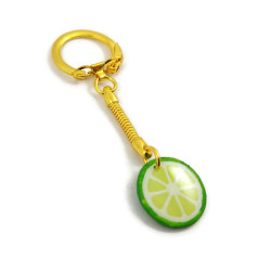 Porte clé ou charm rondelle de citron vert