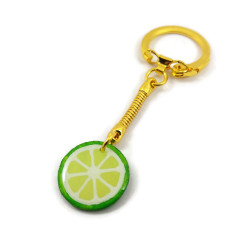 Porte clé ou charm rondelle de citron vert