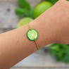 Green lemon slice adjustable bracelet