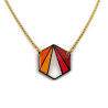 Lesbian flag hexagonal necklace