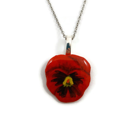 Collier pensée rouge