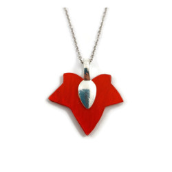 Collier feuille de lierre rouge