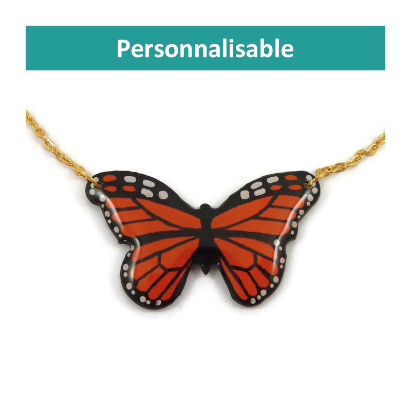 Collier petit papillon personnalisable