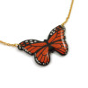 Collier petit papillon Monarque orange et noir