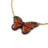 Collier petit papillon Monarque orange et noir