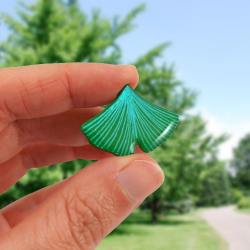 Pin's feuille de ginkgo verte