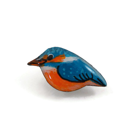 Kingfisher pin badge