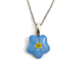 Blue forget-me-not necklace