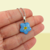 Collier myosotis bleue