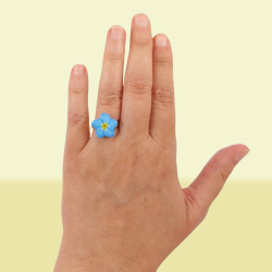 Bague myosotis bleue