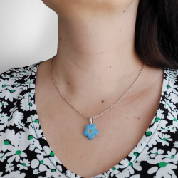 Blue forget-me-not necklace