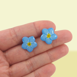 Forget me not ear studs