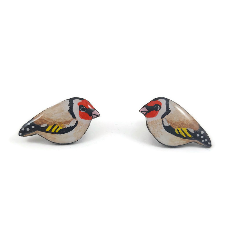 Elegant goldfinches ear ships