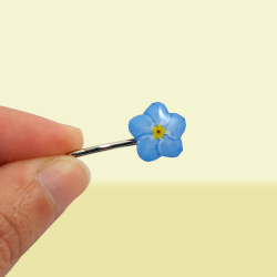 Barrette myosotis bleue