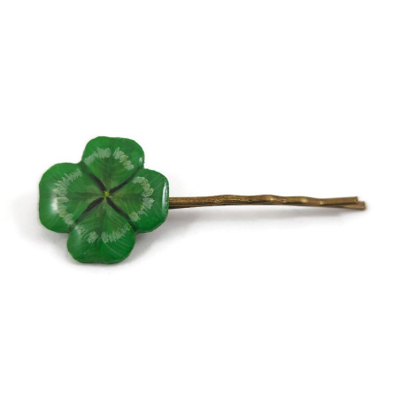 Four leaf clover hair pin