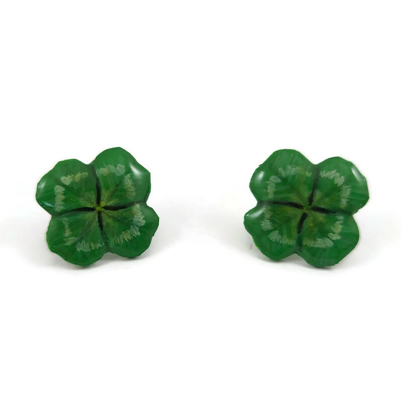 Four leaf clovers ear studs