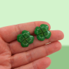 Four leaf clovers ear studs