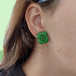 Four leaf clovers ear studs