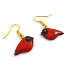 Boucles d'oreilles cardinaux rouges