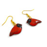 Boucles d'oreilles cardinaux rouges