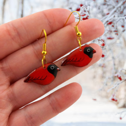 Red cardinals earrings