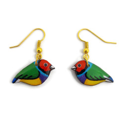 Gouldian finches earrings