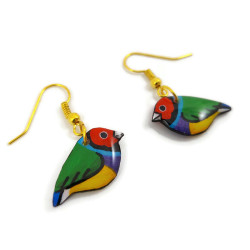 Gouldian finches earrings